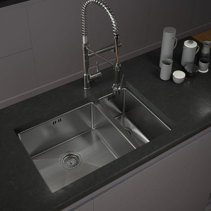 Ellsi Elite 1.5 Bowl Inset/Undermount Stainless Steel Kitchen Sink - Brushed Finish