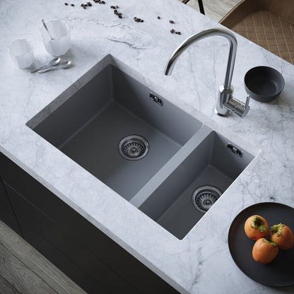 Ellsi Comite 1.5 Bowl Inset/Undermount Kitchen Sink - Matt Grey