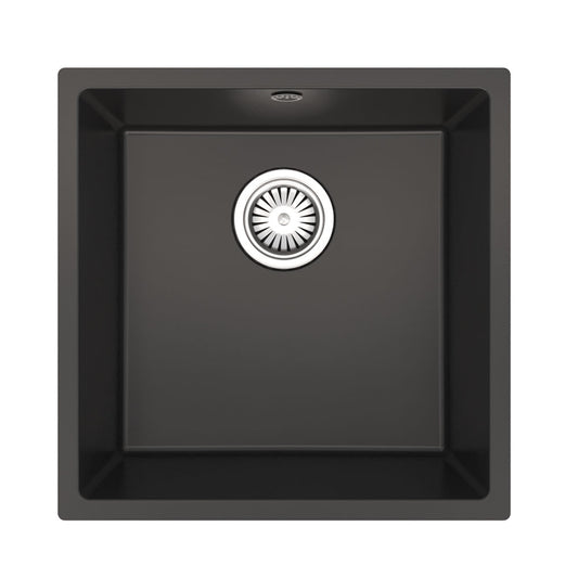 Ellsi Comite 1 Bowl Inset/Undermount Kitchen Sink - Matt Black