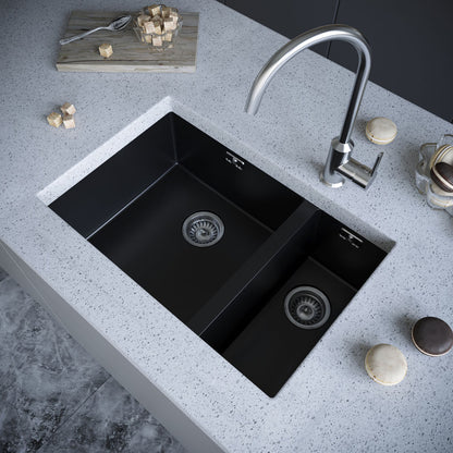 Ellsi Comite 1.5 Bowl Inset/Undermount Kitchen Sink - Matt Black