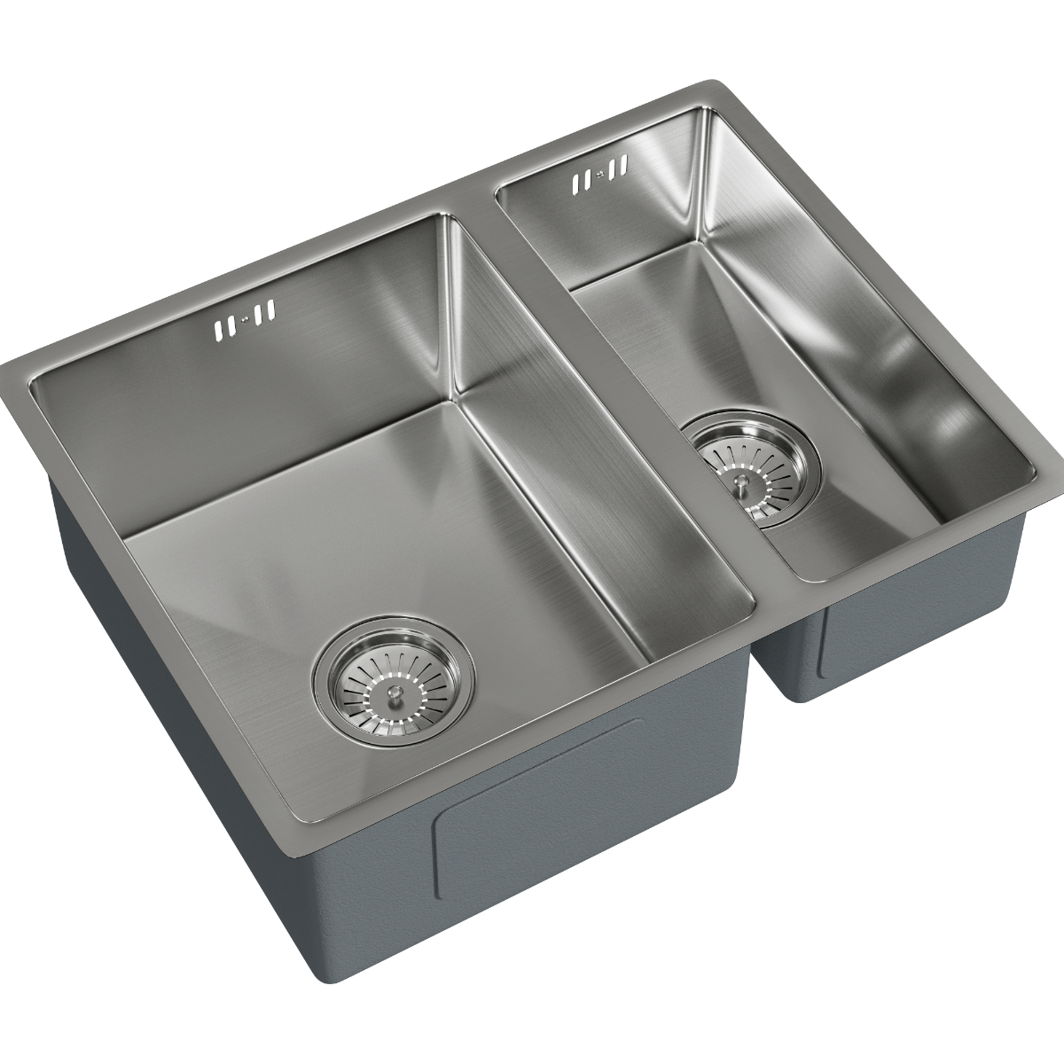 Ellsi 1.5 Bowl Inset/Undermount Kitchen Sink - Brushed Steel