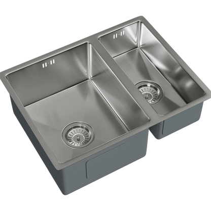 Ellsi 1.5 Bowl Inset/Undermount Kitchen Sink - Brushed Steel