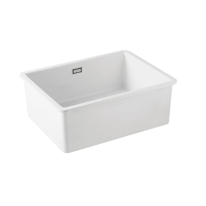 Ellsi Single Bowl Inset/Undermount Fireclay White Ceramic Kitchen Sink