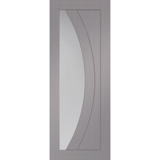 XL Joinery Salerno Pre-Finished Light Grey Internal Door with Clear Glass - 2040 x 726 x 35mm (80.3 x 28.6")