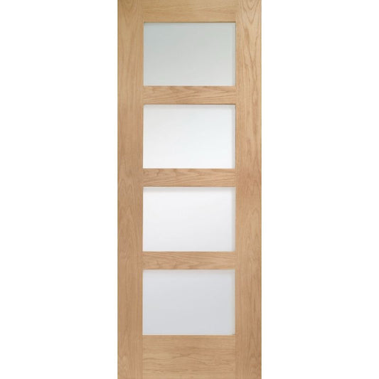 Internal Oak Pre-Finished Shaker 4 Light with Clear Glass 1981 x 610 x 35mm (24")