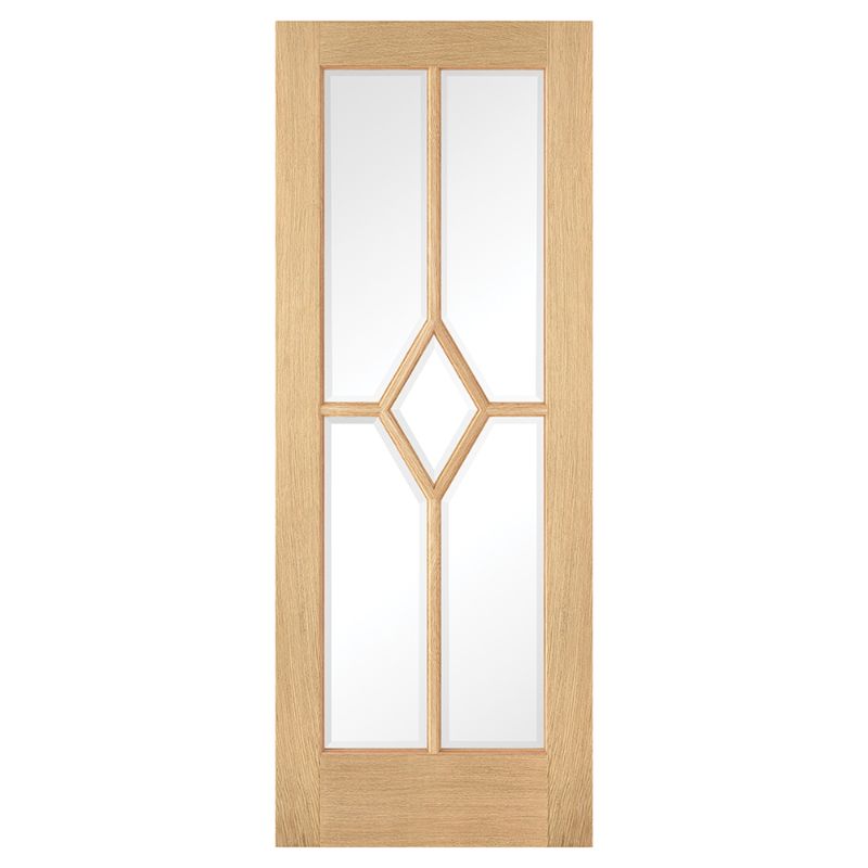 LPD Reims Oak 5L Pre-Finished Internal Clear Glazed Door - 78in x 27in x 35mm (1981 x 686mm)
