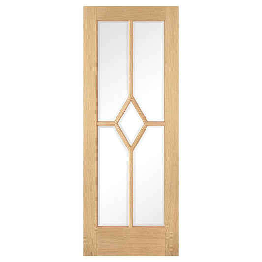 LPD Reims Oak 5L Pre-Finished Internal Clear Glazed Door - 78in x 27in x 35mm (1981 x 686mm)
