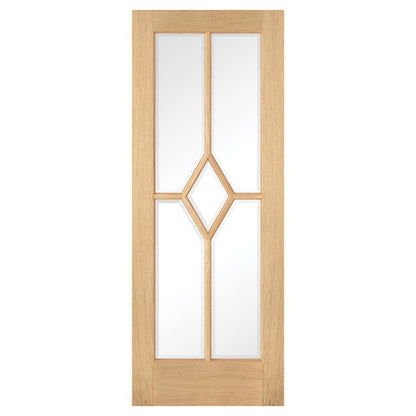 LPD Reims Oak 5L Pre-Finished Internal Clear Glazed Door