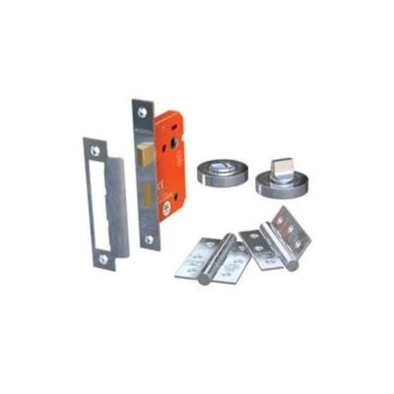 Sparka Bathroom Lock and Hinge Door Pack x 64mm Lock / 76mm Hinges -All Finishes