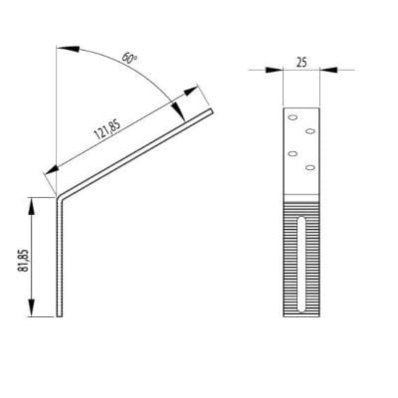 Roofart Bracket Support x 125mm (Galvanised)