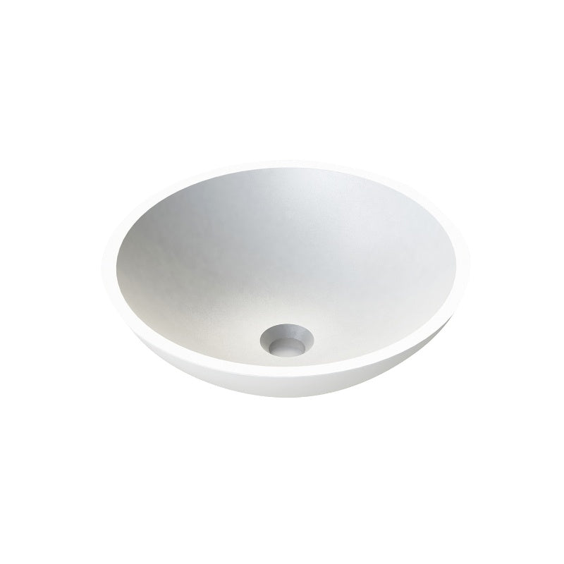 Aqua Prince 380mm Round Solid Surface Stone Basin - W380mm x  H140mm x D380mm