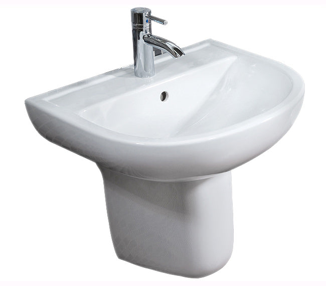 RAK Compact Basin & Semi Pedestal 460mm Wide 1 Tap Hole