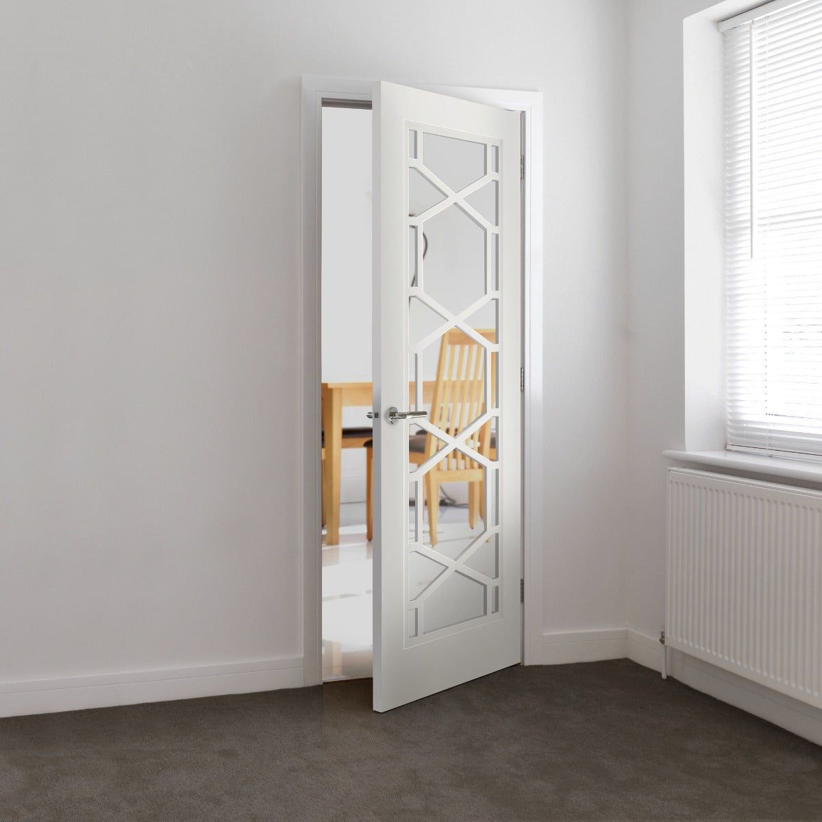 JB Kind Quartz Glazed White Internal Door