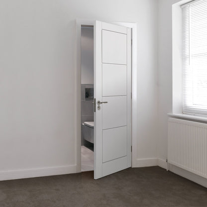 JB Kind White Primed Ladder Moulded Panel Quattro Internal Door