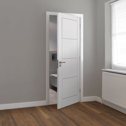 JB Kind White Primed Ladder Moulded Panel Quattro Internal Door