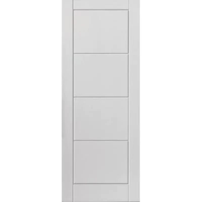 JB Kind Quattro White Primed Moulded Panel Internal Fire Door FD30 - 1981mm x 610mm 