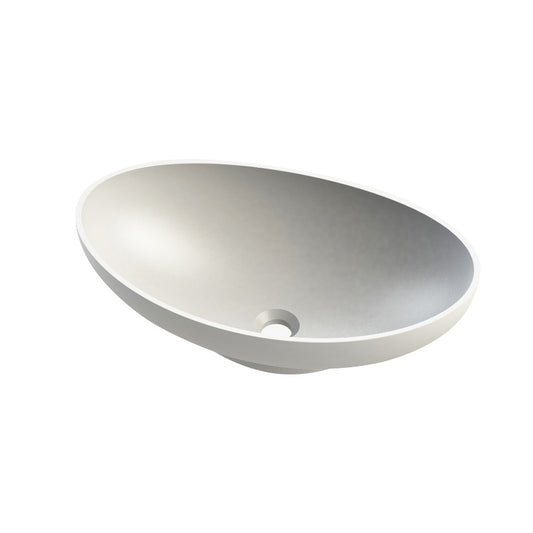 Aqua Queen Oval Stone Solid Surface Basin - W572mm x H180mm x D180mm