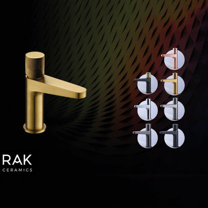 RAK Ceramics Amalfi Mid Height Basin Mixer Tap in Brushed Nickel