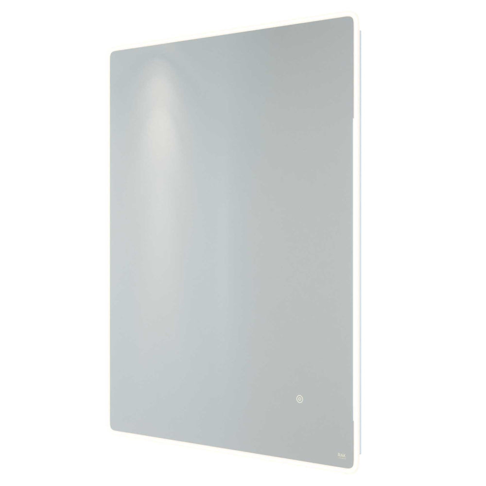 RAK Ceramics Amethyst Portrait LED Mirror with Switch and Demister Pad 800mm H x 600mm W Illuminated