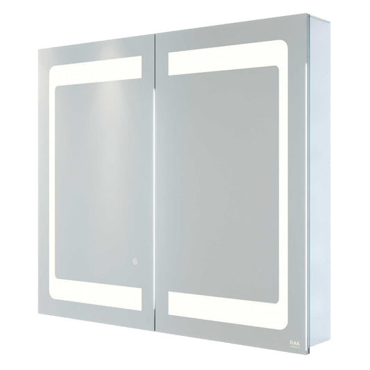 RAK Ceramics Aphrodite 800mm x 700mm Touch Sensor 2 Door LED Mirrored Cabinet with Shaver Socket