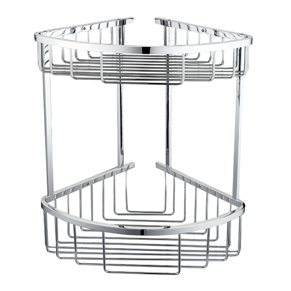 RAK Ceramics Double Round Front Corner Basket - Chrome