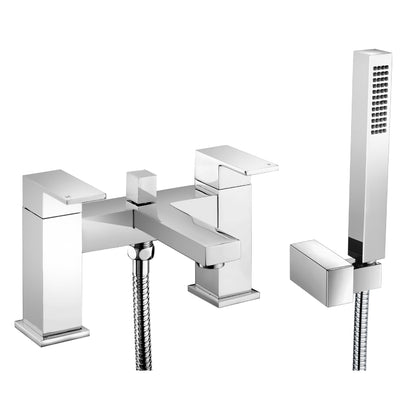 RAK Ceramics Cubis Deck Mounted Bath Shower Mixer with Kit - Chrome