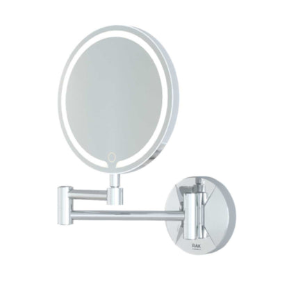 RAK Ceramics Demeter Round LED 3x Magnifying Mirror with Switch 264mm H x 200mm W Illuminated