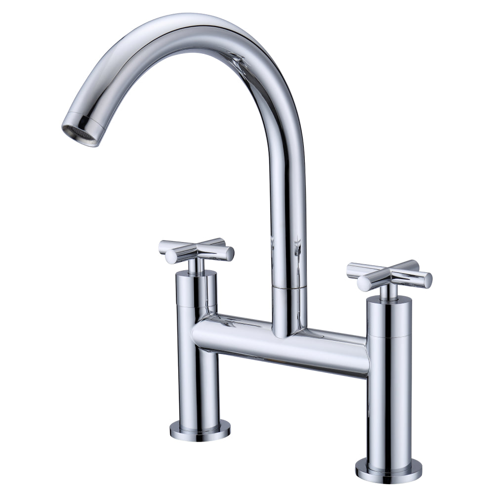 RAK Ceramics Ella Deck Mounted 2TH Bath Filler - Chrome