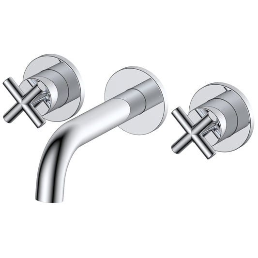 RAK Ceramics Ella 3 Hole Wall Mounted Basin Mixer Tap