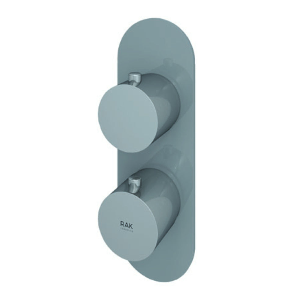 RAK Ceramics Feeling Round Single Outlet Thermostatic Concealed Shower Valve in Grey