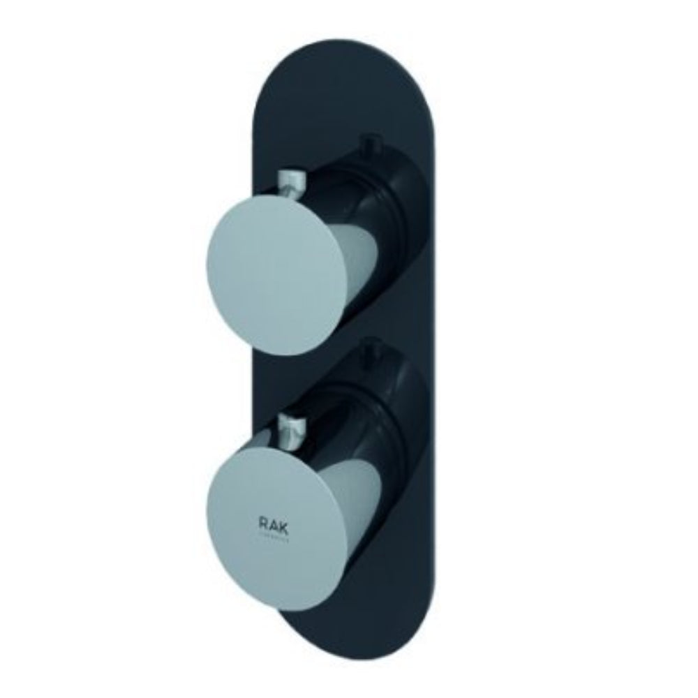 RAK Ceramics Feeling Round Single Outlet Thermostatic Concealed Shower Valve in Black