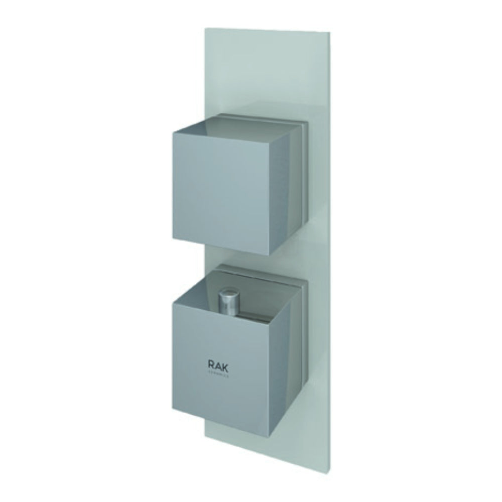 RAK Ceramics Feeling Square Single Outlet Thermostatic Concealed Shower Valve in Greige