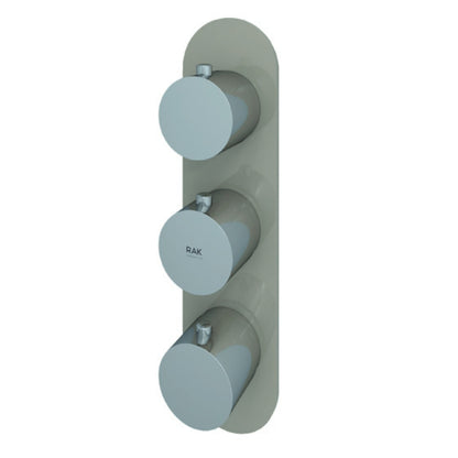 RAK Ceramics Feeling Round Dual Outlet Thermostatic Concealed Shower Valve in Cappuccino