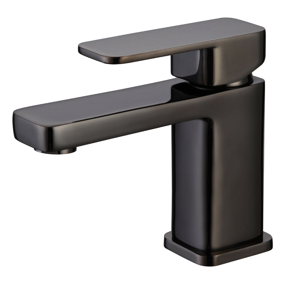 RAK Ceramics Compact Eco Square Mono Basin Mixer Tap with Clicker Waste - Black