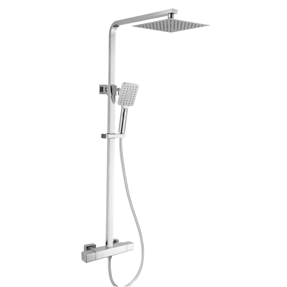 RAK Ceramics Compact Square Exposed Thermostatic Shower Column with Fixed Head and Shower Kit