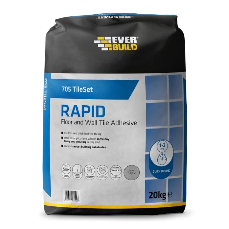 Everbuild 705 Rapid Set Tile Mortar x 20 Kg