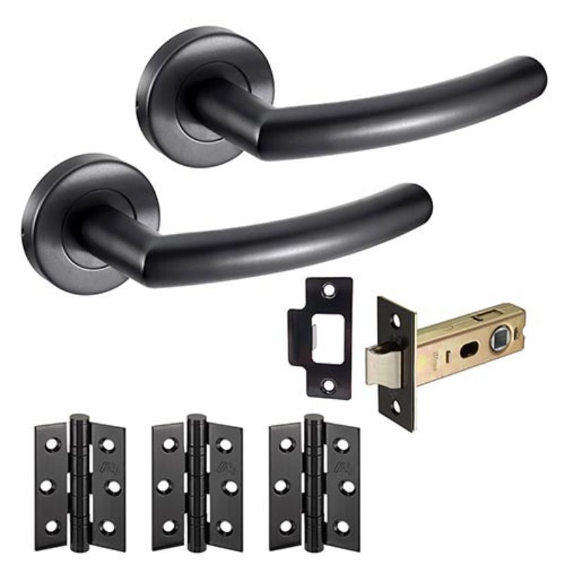 JB Kind Raven Standard Door Latch Pack - Matt Black