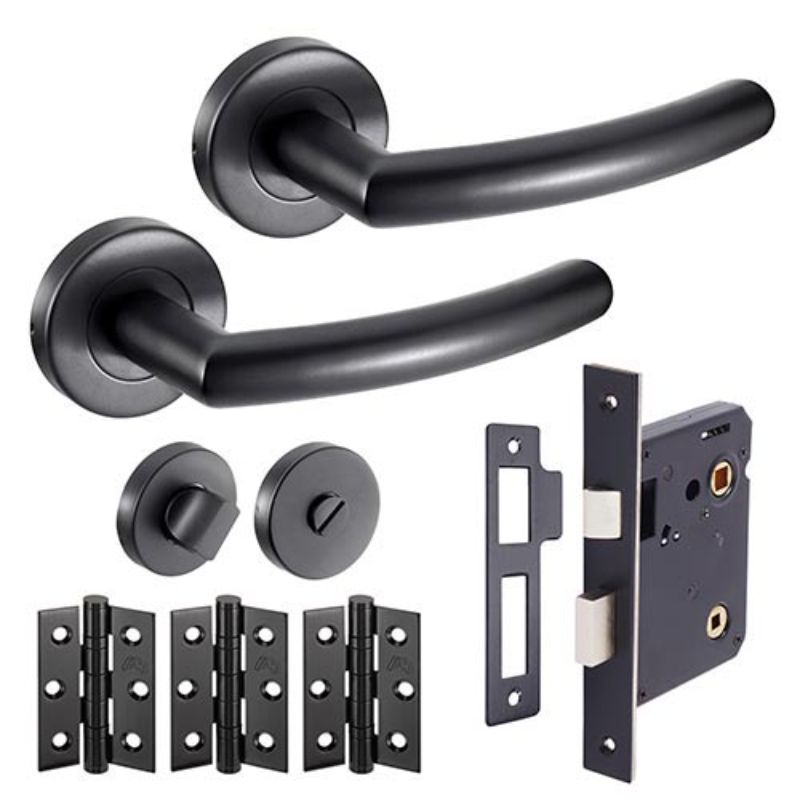 JB Kind Raven Privacy Door Latch Pack - Matt Black