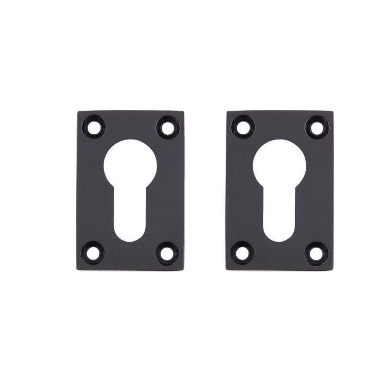 Deanta Rectangle Escutcheon Pair Black Finish