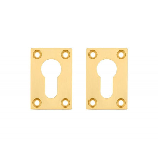 Deanta Rectangle Escutcheon Pair Satin Brass Finish