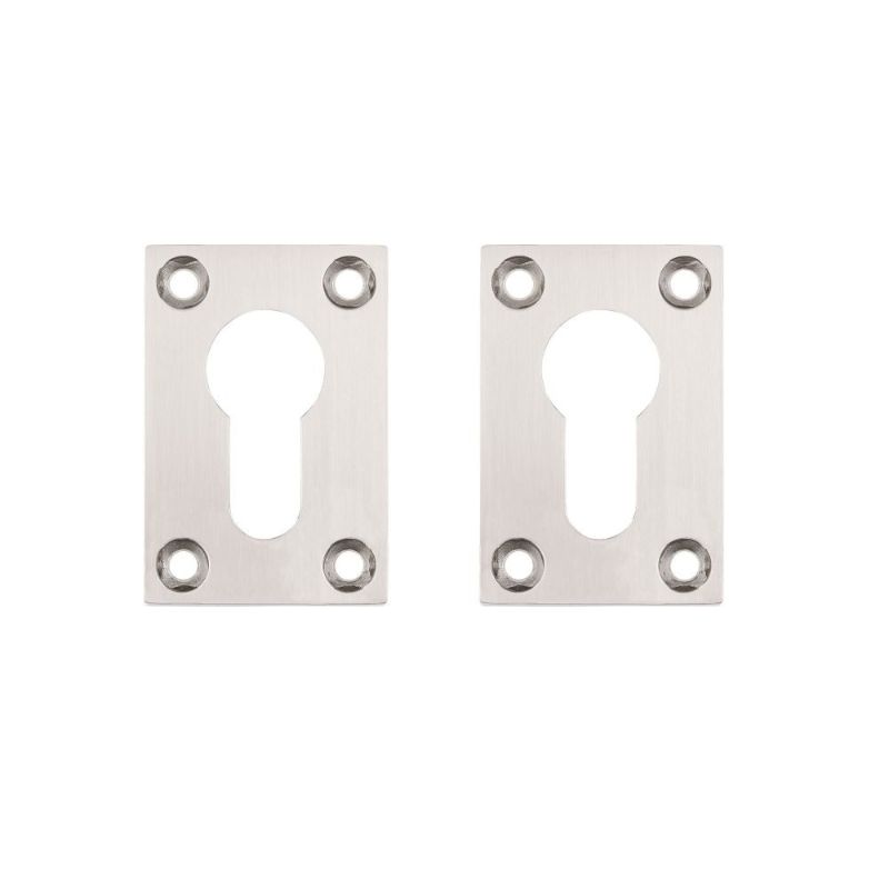 Deanta Rectangle Escutcheon Pair Satin Nickel Chrome Polish