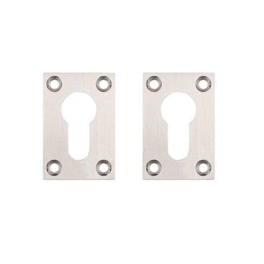 Deanta Rectangle Escutcheon Pair Satin Nickel Chrome Polish