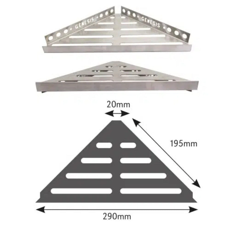 Genesis Stainless Steel Reversible Shower Shelf