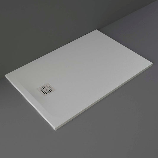 RAK Ceramics Feeling 1200 x 800mm Stone Effect Shower Tray with Anti Slip - Grey