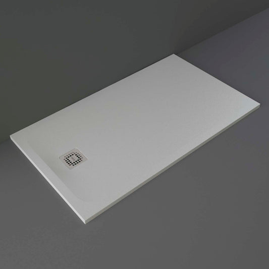 RAK Ceramics Feeling 1400 x 800mm Stone Effect Shower Tray with Anti Slip - Grey