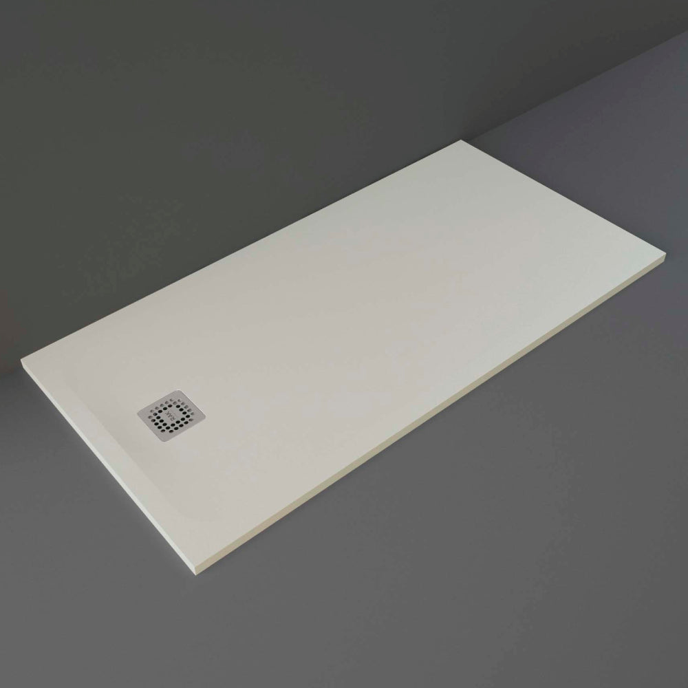 RAK Ceramics Feeling 1600 x 800mm Stone Effect Shower Tray with Anti Slip - Greige