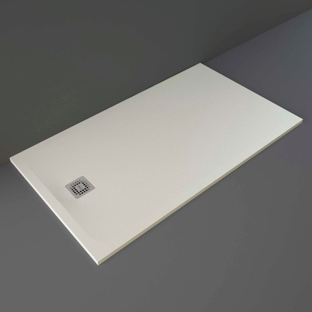 RAK Ceramics Feeling 1600 x 900mm Stone Effect Shower Tray with Anti Slip - Greige