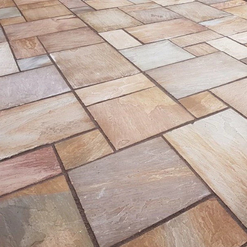 Chivas Rippon Buff Sandstone Paving Pack (19.50m2 - 66 Slabs / Mixed Pack)