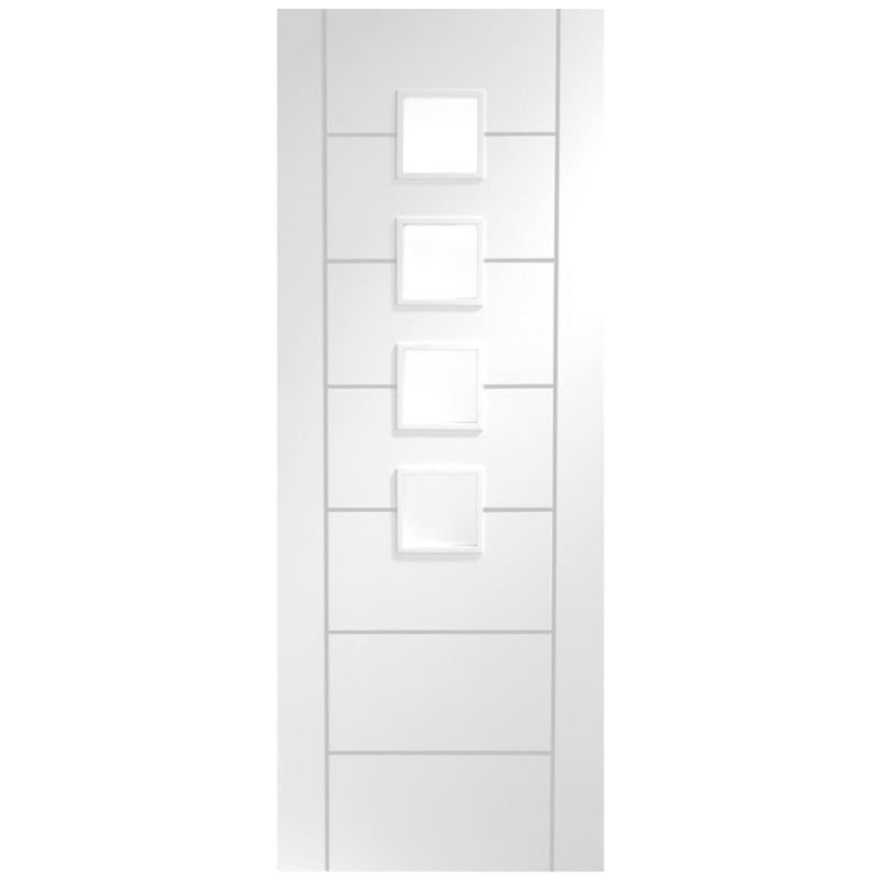 Image for XL Joinery Palermo Internal White Primed Door with Obscure Glass 1981 x 686 x 35mm (27")