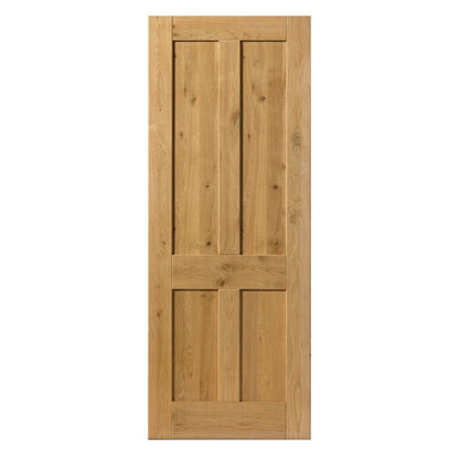 JB Kind Rustic Oak 4 Panel Pre-Finished Internal Door (1981 x 686 x 35mm)